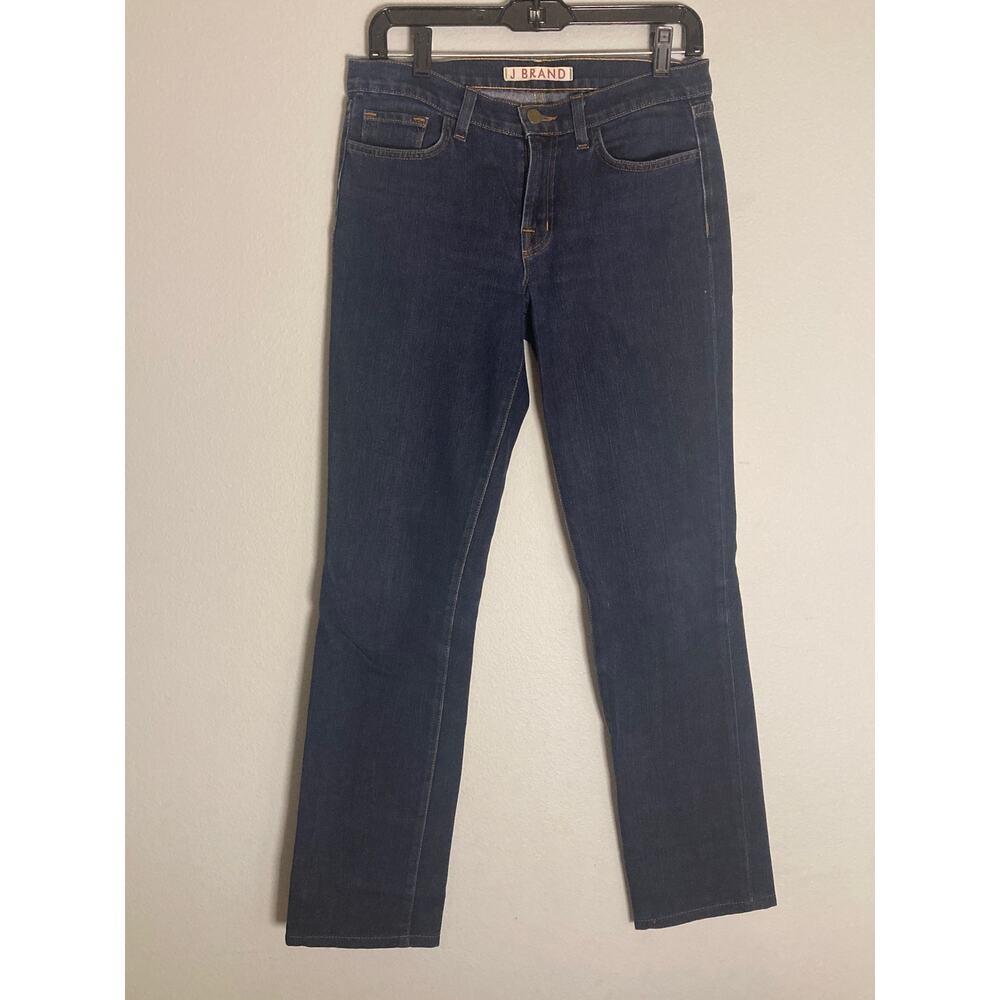 J Brand Premium Denim Jeans Straight Leg Dark Ink Wash ~ Sz 27 w 32 Inseam